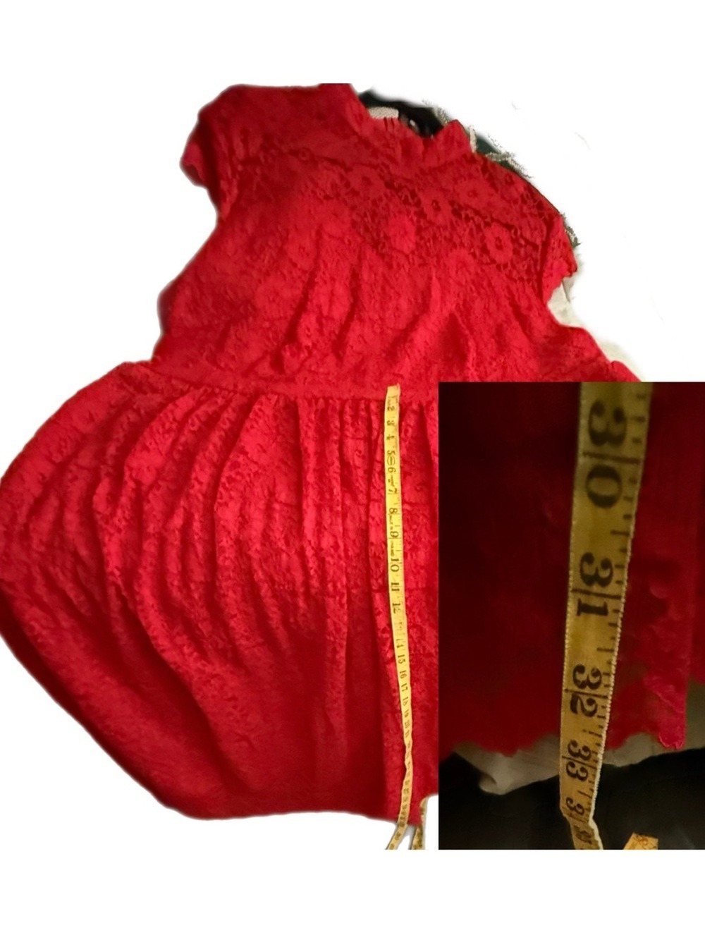 Red Lace Fit & Flare Dress - Elegant Women's Dress in Plus Size 3X NWT - Picture 15 of 17